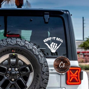Creep It Real Skeleton Shaka Hand Decal/Skeleton Hang Loose Hand Decal/Car Decal