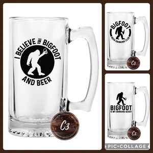 Big Foot Beer Mug/Glass Custom Beer Mug/Personalized Beer Mug