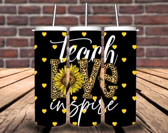 Teacher Love Inspire 20oz Tumbler/Teacher Appreciation Gift