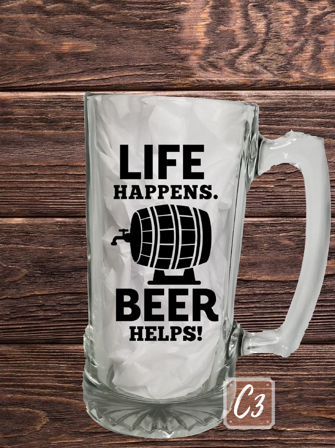 Funny Beer Quote Series/Glass Custom Beer Mug/Personalized Etsy