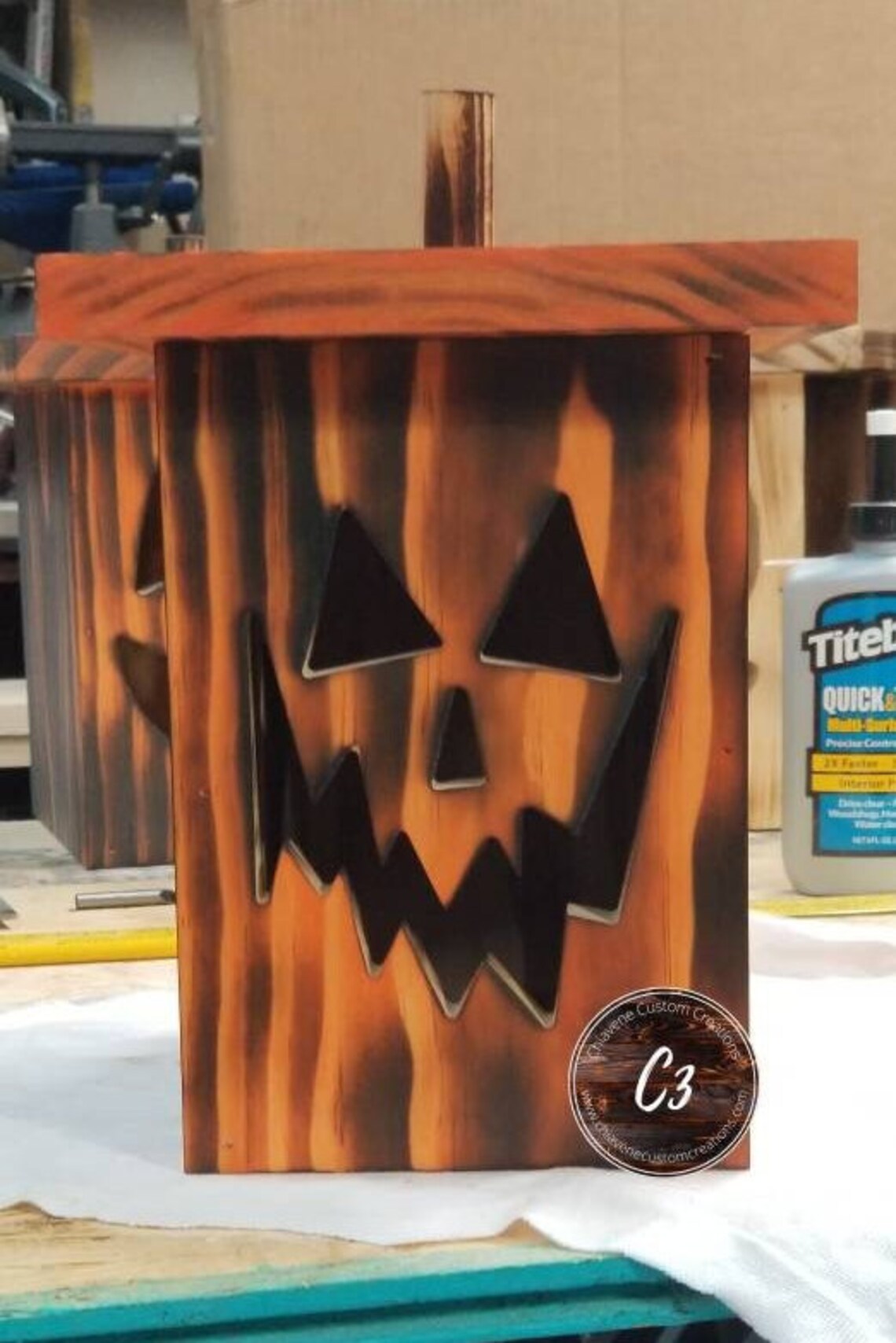 Wooden Jacko'lantern Wood Jacko'lantern Box Etsy