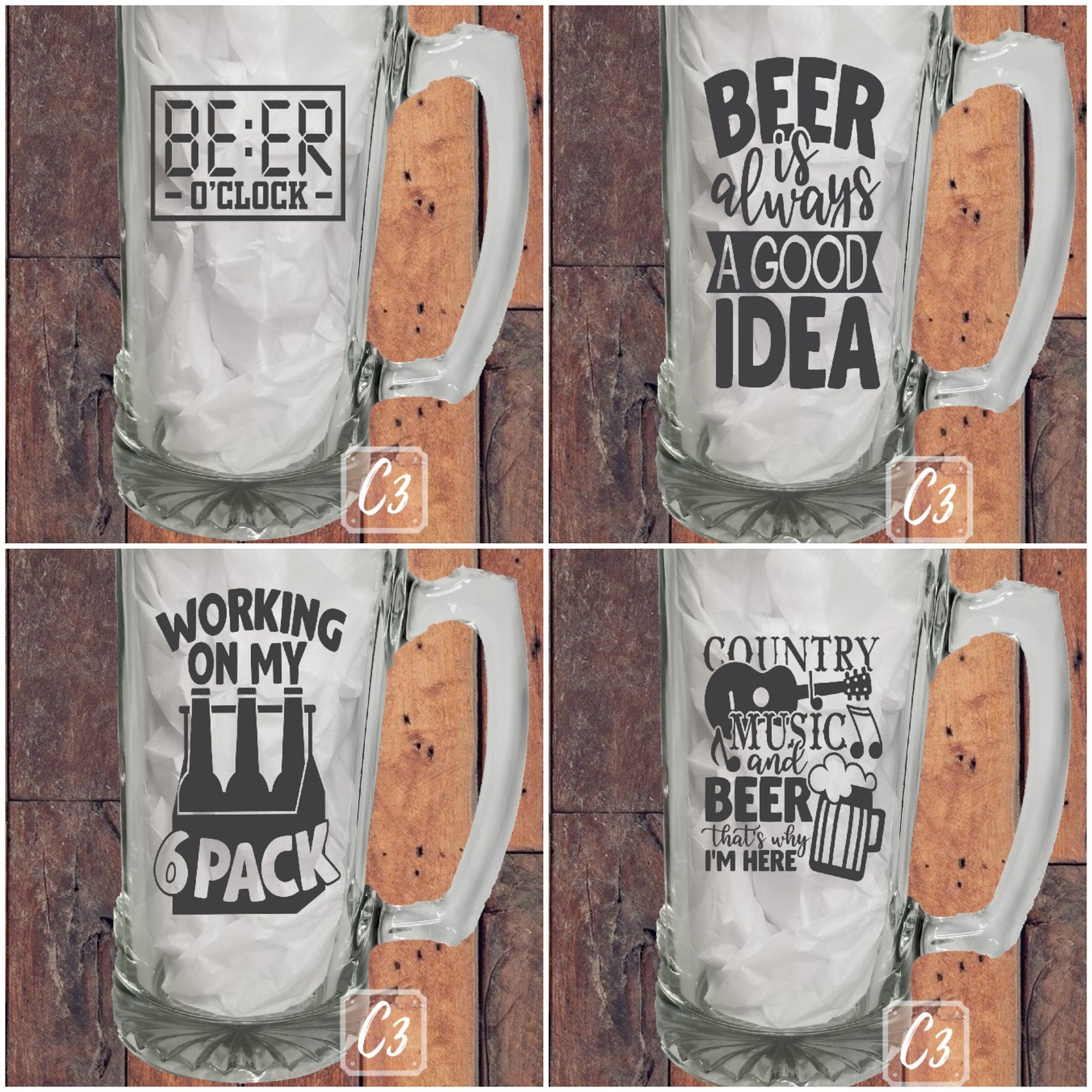 Beer Quote Series/glass Custom Beer Mug Etsy