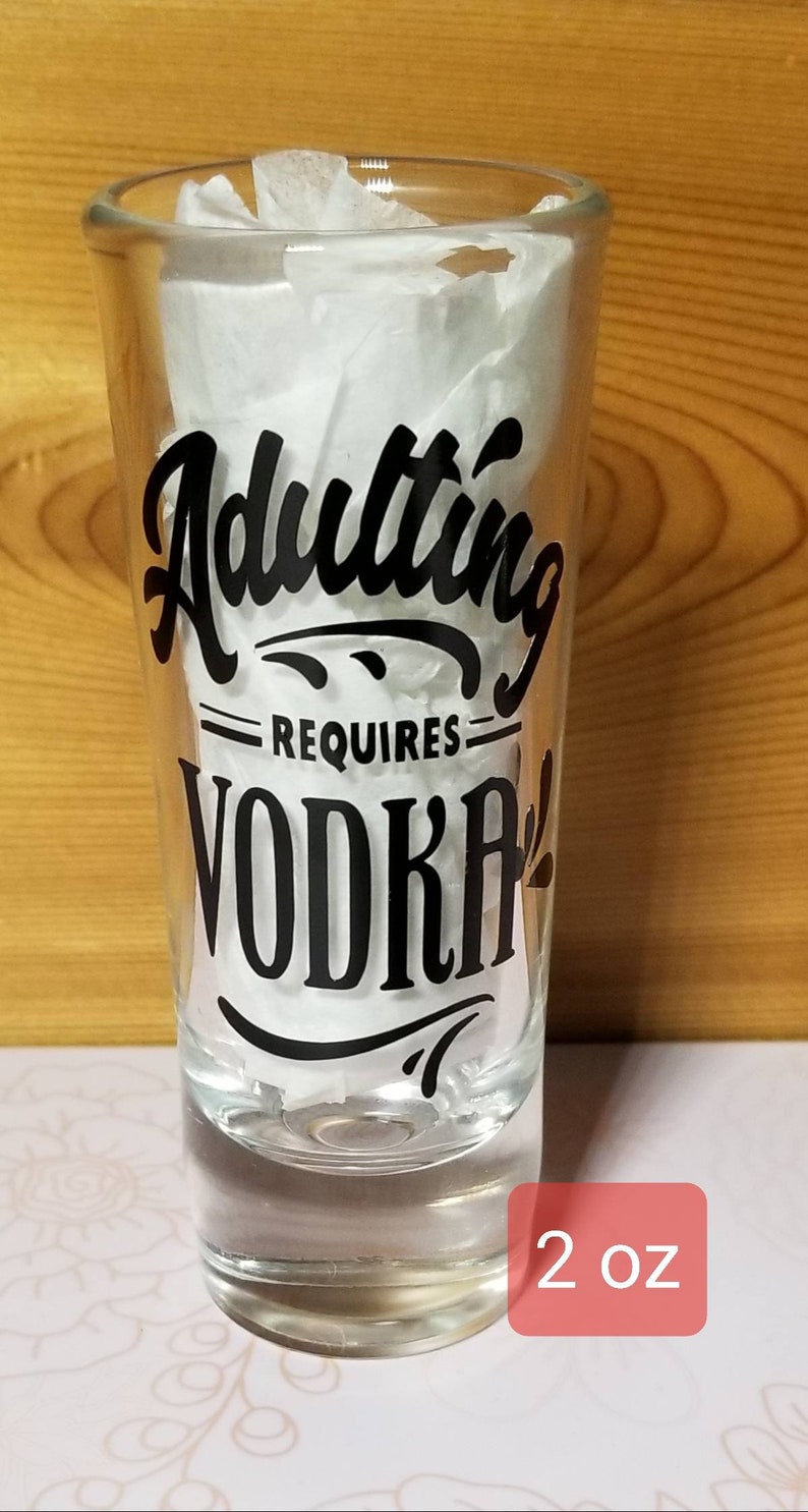 Vodka Shot Glasses Funny Shot Glasses Vinyl Decal Glass Etsy