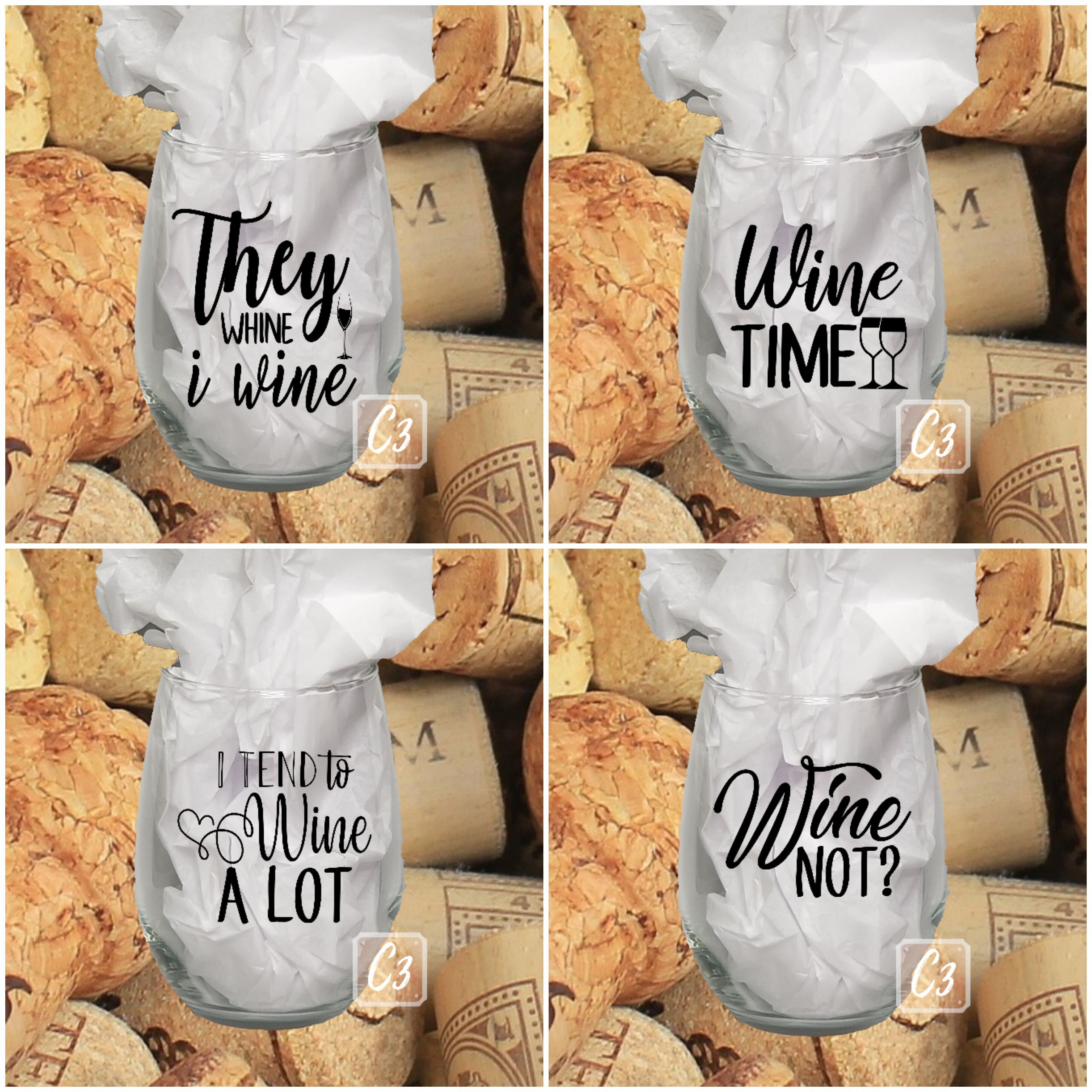 Custom Stemless Wine Glass Personalized Stemless Wine Glass - Etsy