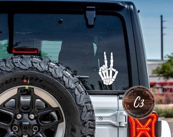 Skeleton Peace Hand Decal/Car Decal