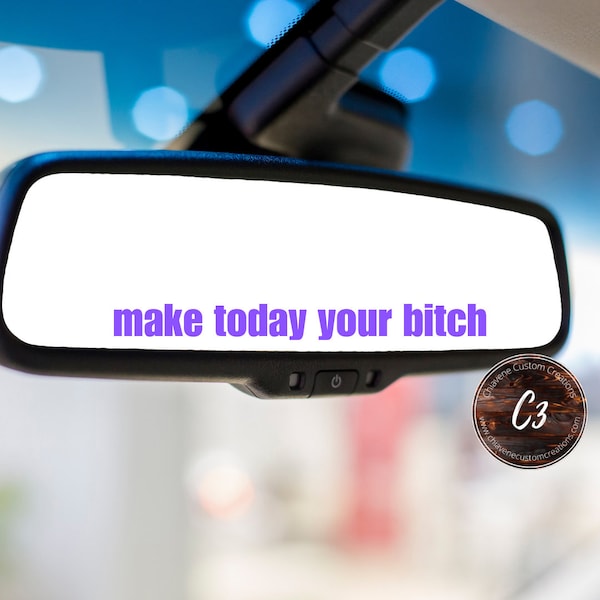 Make Today Your Bitch Decal/Car Rearview Mirror Decal/Affirmation Decal/Affirmation Sticker/Vinyl Decal