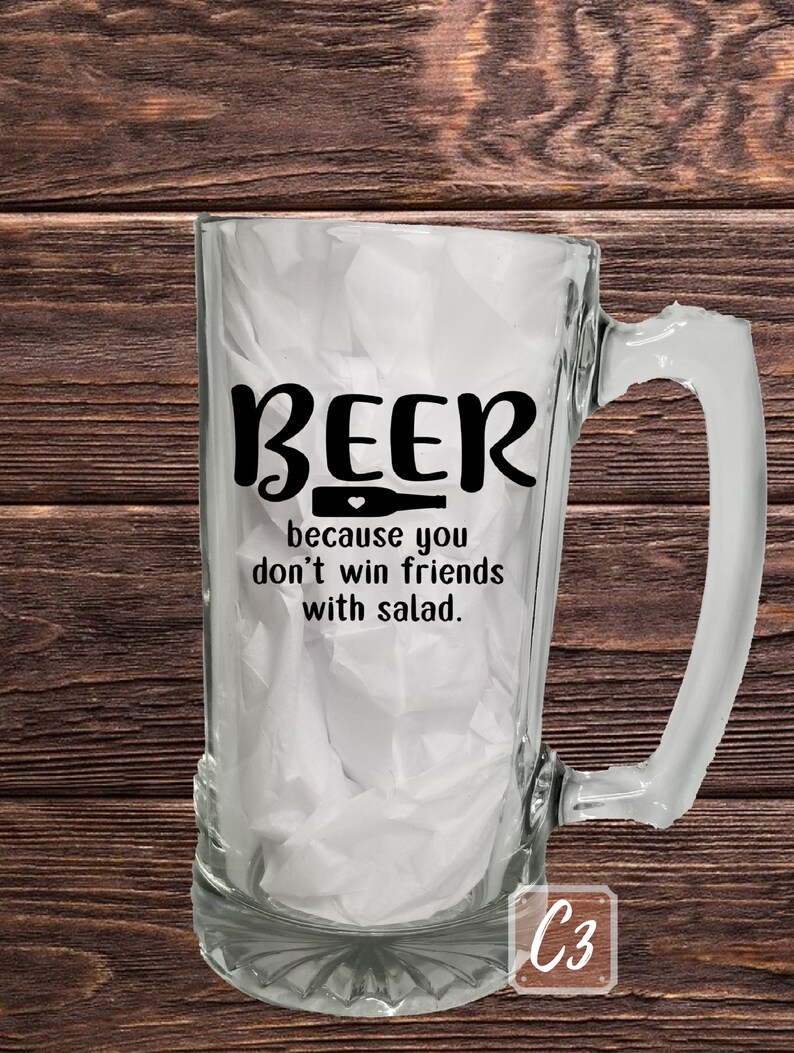 Funny Beer Quote Series/glass Custom Beer Mug/personalized - Etsy