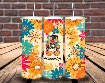 Summer Life Flowers 20oz Tumbler/Summer Tumbler