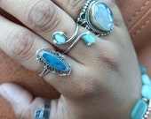 Adjustable stone crystal ring. Bohemian crystal ring. Custom wire rings.