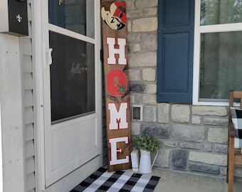 Letrero de HOGAR inspirado en Ohio / letrero de exhibición de arte para exteriores / bienvenida exterior de Ohio / regalo del día del padre / regalo personalizado / letrero de porche vertical