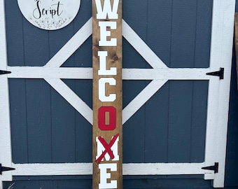 Letrero de bienvenida de Ohio / Decoración vertical para porche Block O