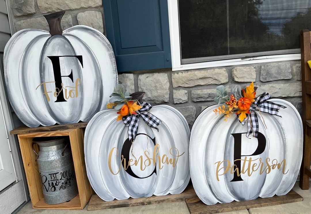 Personalized Wood Pumpkin for Fall Decor Rustic Pumpkin Fall Porch ...