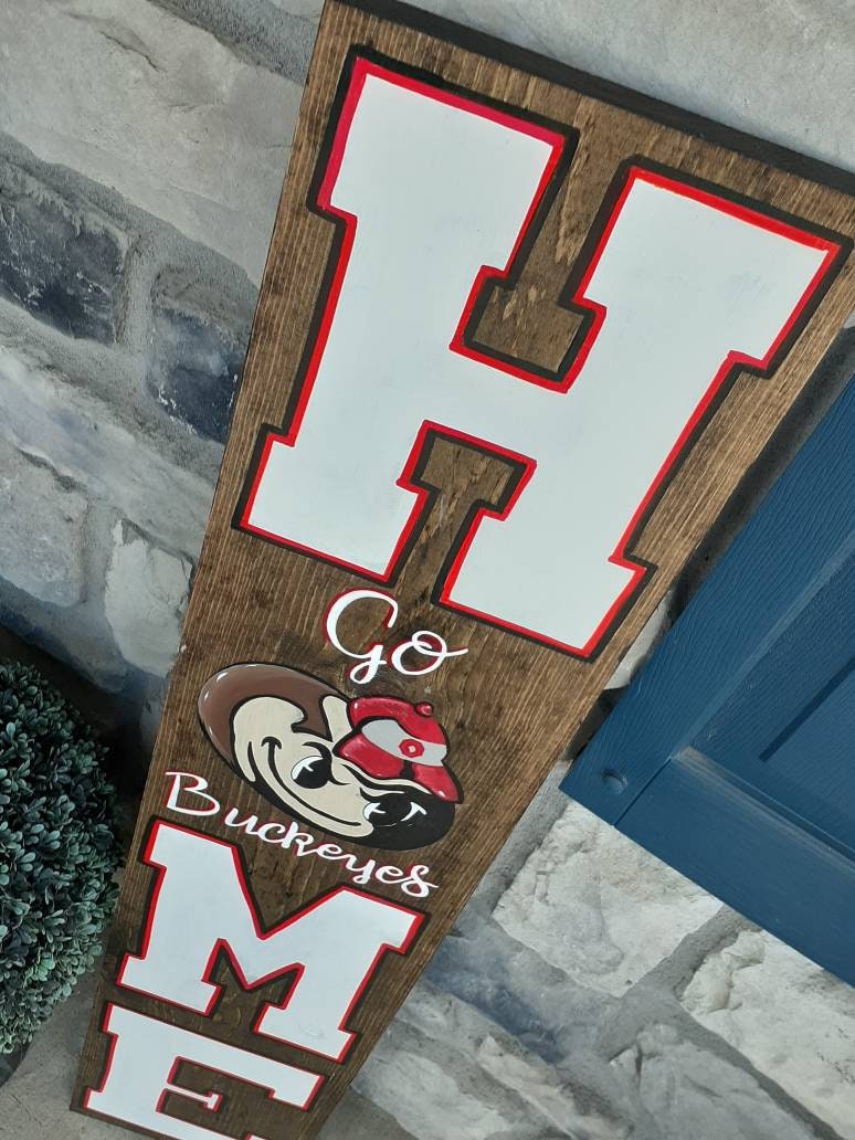 Ohio State HOME sign art display outdoor sign outside Ohio Etsy