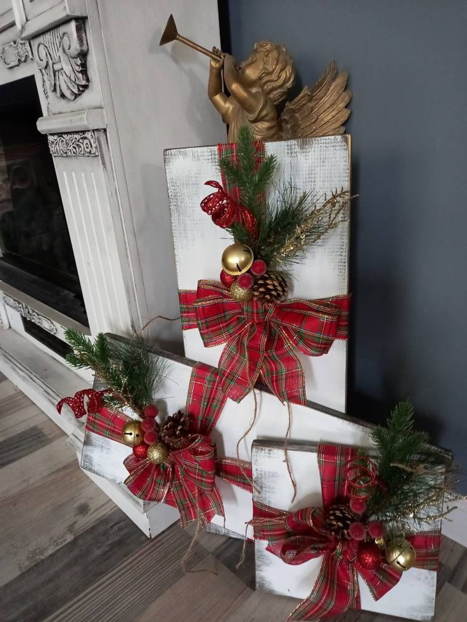 Farmhouse Rustic Faux Wood Presents. Christmas Porch Decor . - Etsy