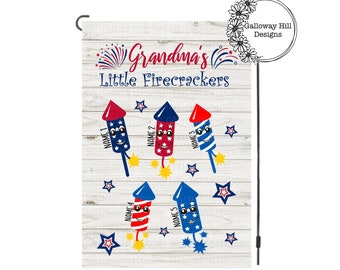 Grandma’s Garden Flag | Custom Grandkids Name | Personalized Grandmas Garden Flag | Gift For Mom | Gift For Grandma | Custom Kids Name