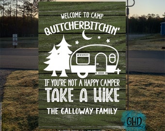 Quitcherbitchin Camper Garden Flag  +FREE Shipping/ Camping Decor/ Personalized Flag/ Camping/ Outdoor Decor/ Campsite Decor/ Camping flag