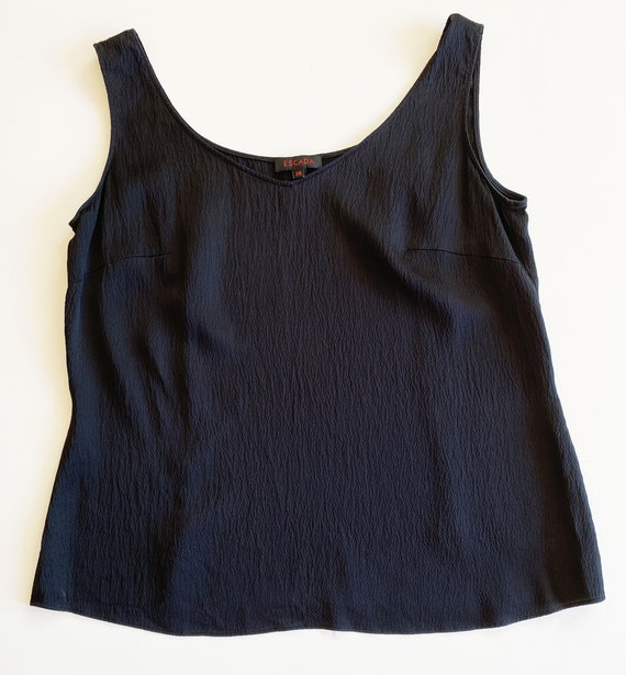 Escada Blouse | Designer Silk Blouse | Black Blous