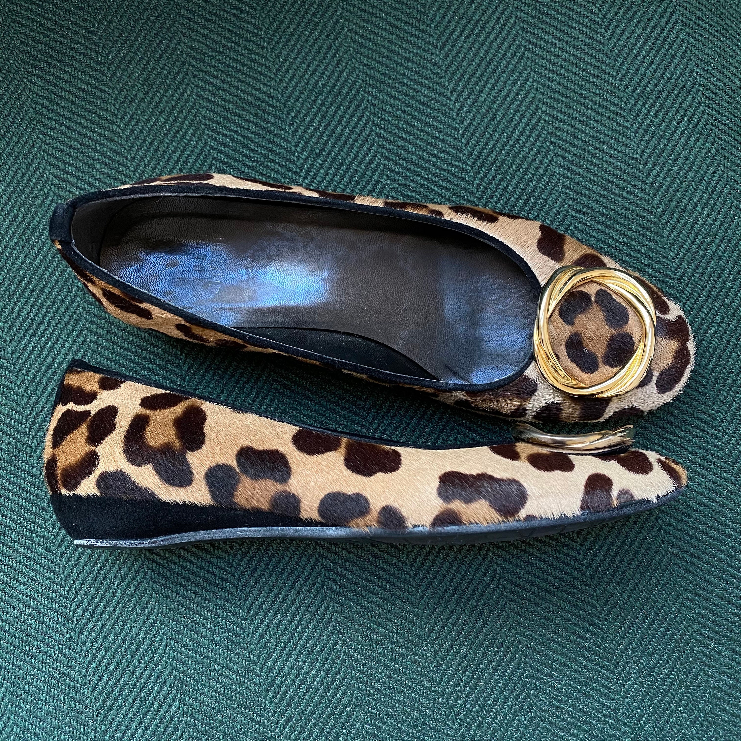 stuart weitzman leopard flats