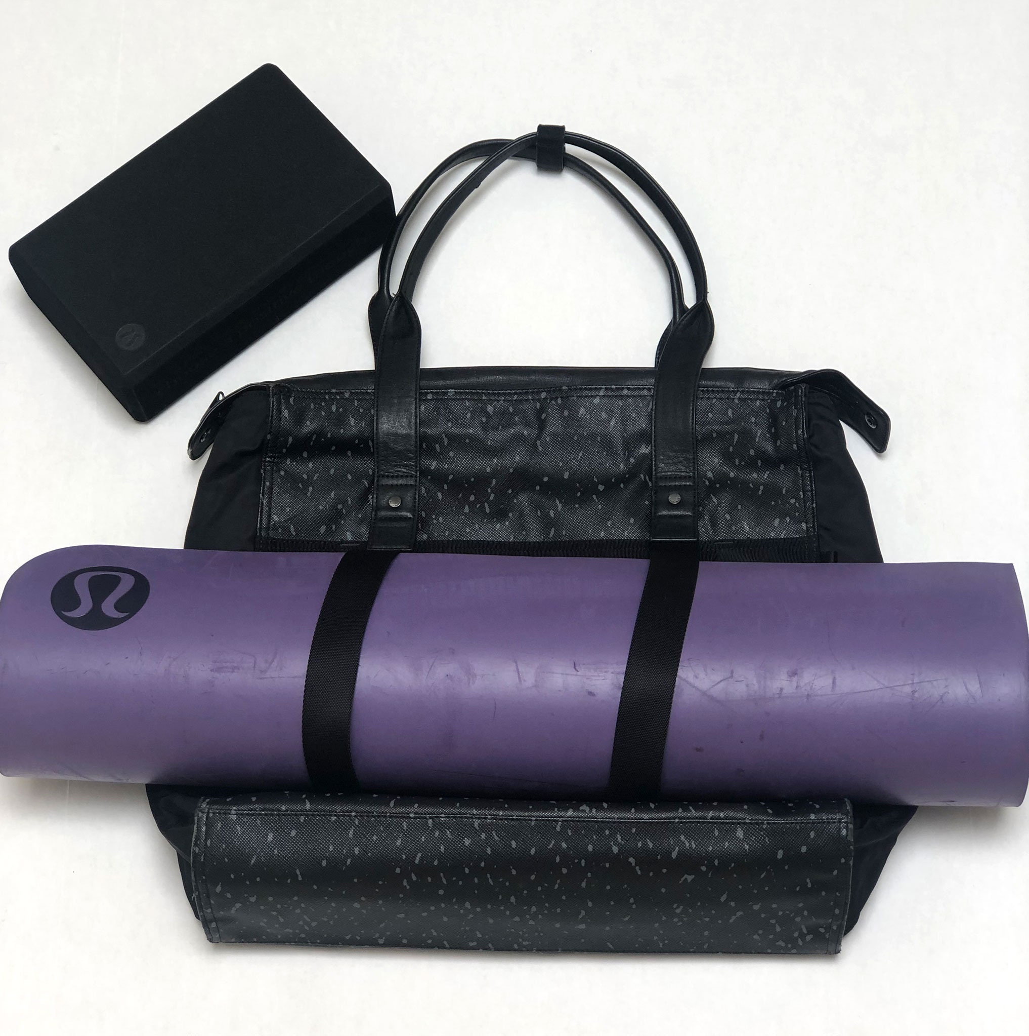 Lululemon Yoga Bag in Black/ Gray Etsy