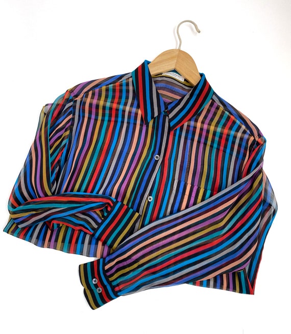 Vintage Equipment Striped Silk Blouse