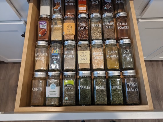 Custom Spice Rack Kitchen Drawer Organizer Spice Jar Storage