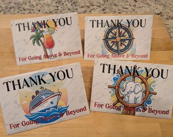 Cruise Tip Thank You Envelopes — Printable Crew Gratuity Cards for Room Steward, Bartender, Dining Staff, Cabin Attendant, Digital Download