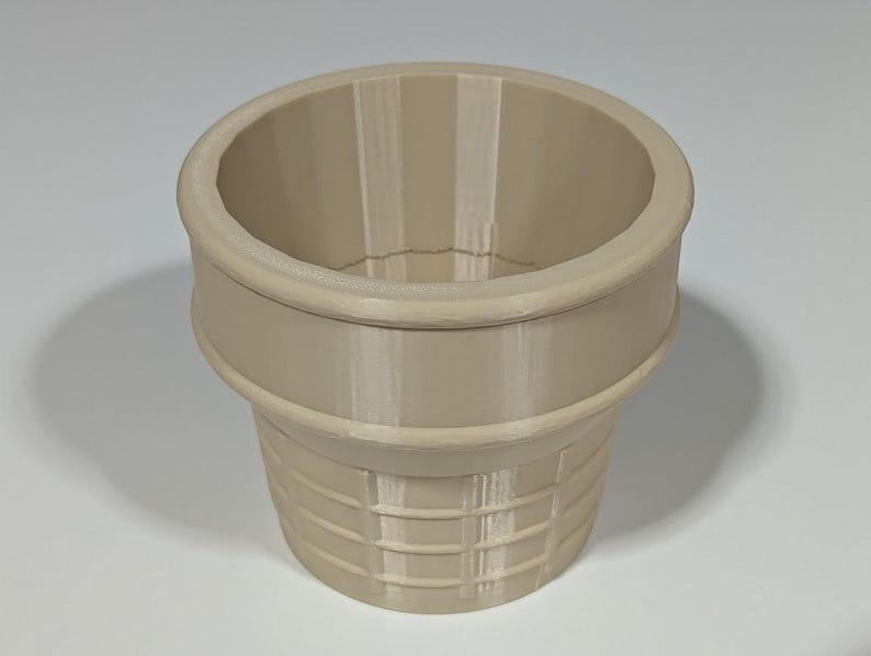 Pair (2) Ben & Jerry's Pint Ice Cream Koozies (3D Printed)Coozie, Cozy, Holder, Reusable, Sleeve, Stack-able Beige