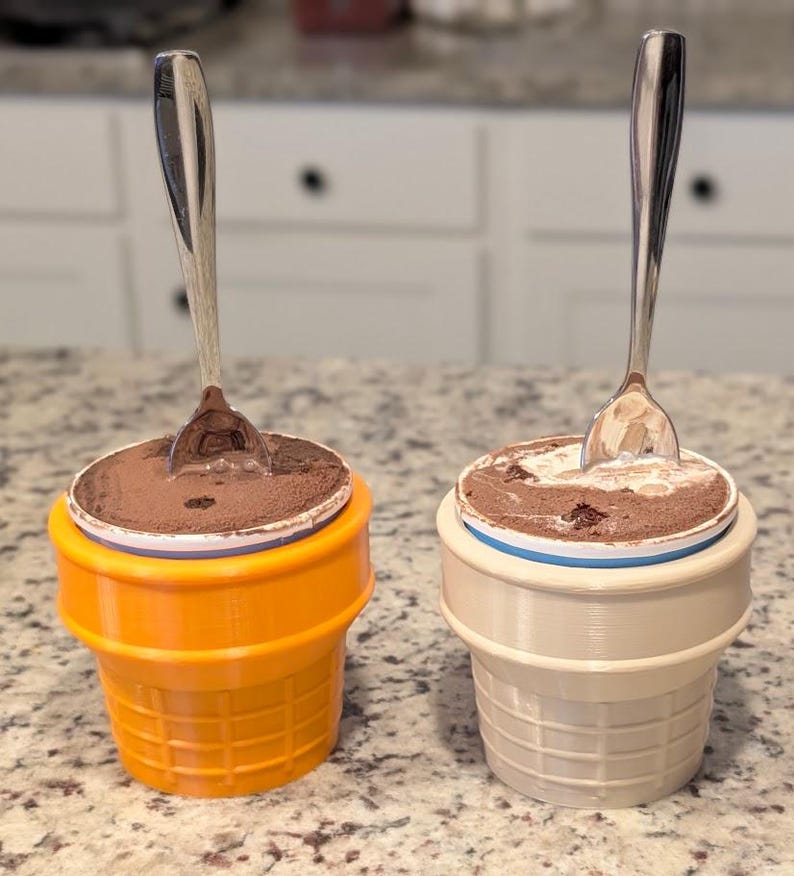 Pair (2) Ben & Jerry's Pint Ice Cream Koozies (3D Printed)Coozie, Cozy, Holder, Reusable, Sleeve, Stack-able image 1