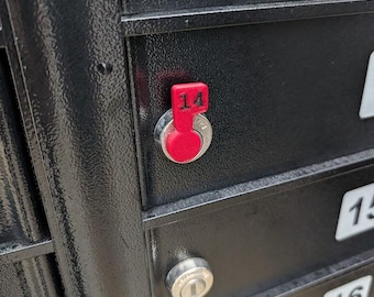 Set of 5, Plain or Custom Magnetic Cluster Mailbox Flags | 3D Printed Outgoing Mail Indicator | Plain/Custom Apartment Alert with Box Number