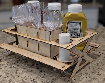 Mesa de picnic para condimentos