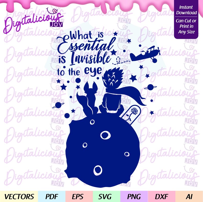 Download Bundle T Shirt Dxf Fox And Kid Airplane Quote Essential Is Invisible To The Eye The Little Prince Planet Svg Rose Clipart Book Quote Clip Art Image Files Embellishments Puhlsphotography Com