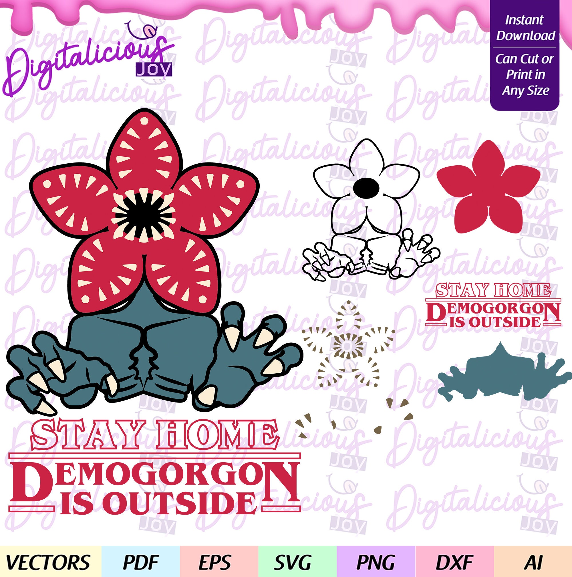 Page De Garde Cahier Avec Stranger Things DEMOGORGON STRANGER Things Stay home bundle t shirts décor - Etsy France