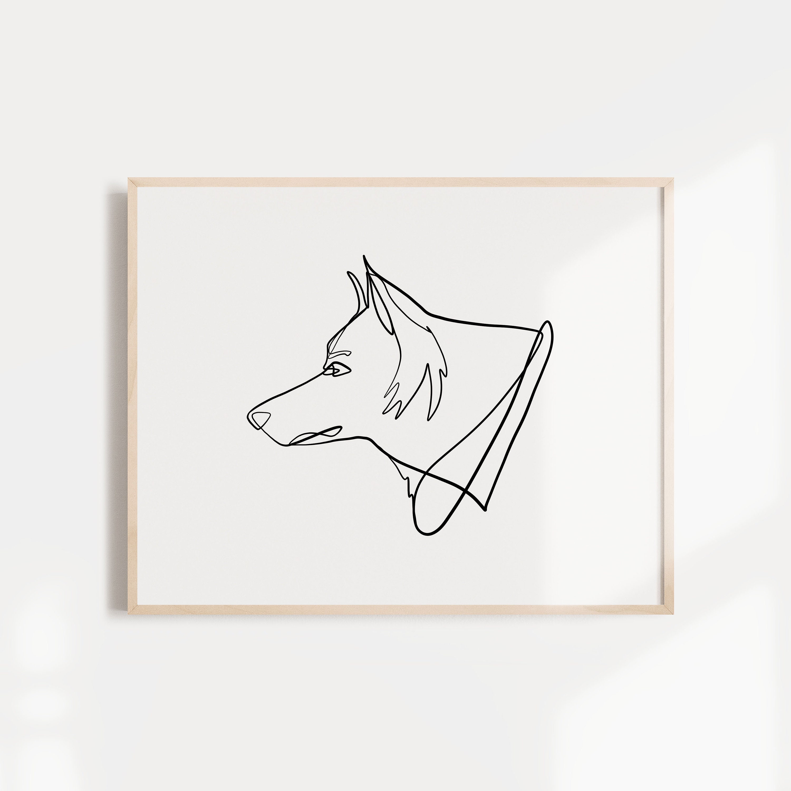 Wolf Lineart Animal Print Lineart Minimalistic Wall - Etsy UK