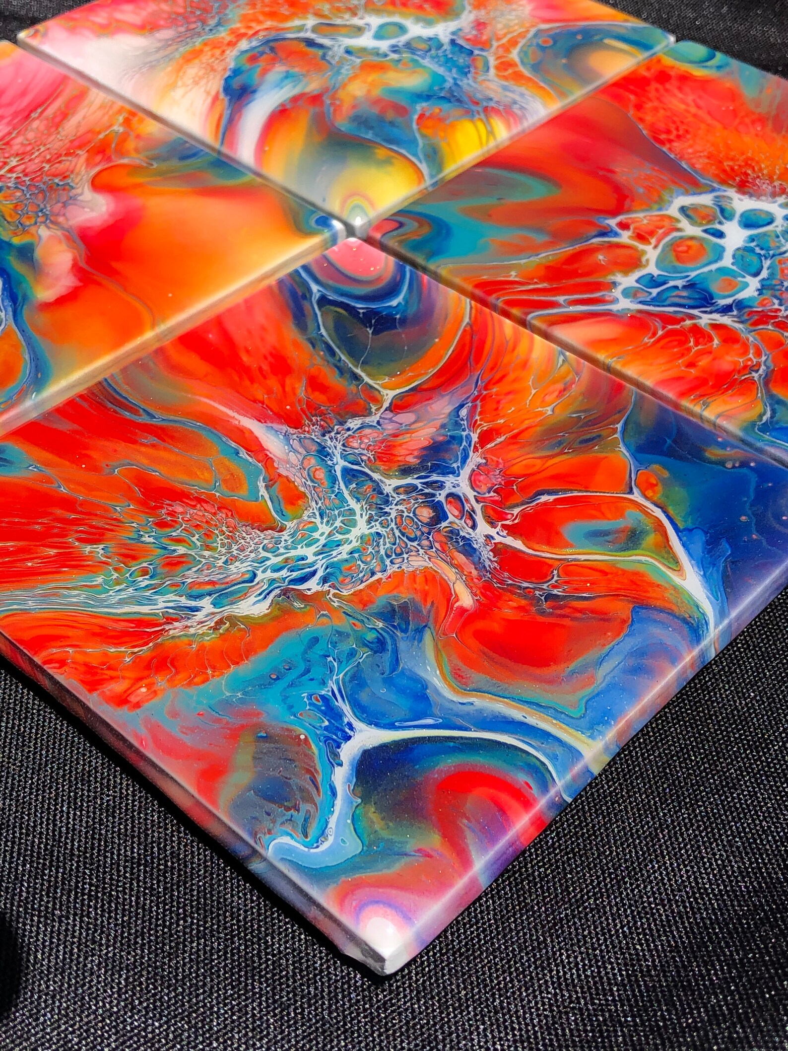 Colorful Hand Painted Coasters Unique Gift Handmade Home Etsy