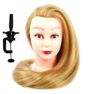 28&quot; Cosmetology Mannequin  Synthetic Hair Hairdresser Training Manikin Doll Wig Head Blonde with Free Clamp