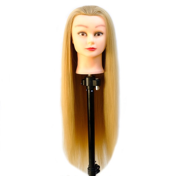 Female Mannequin Head w/Hair Stand Cosmetology Manikin Dummy Doll Wig  Training