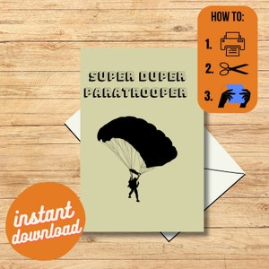 Super Duper Paratrooper Greeting card 5x7
