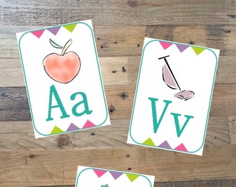 Alphabet Karten zum Ausdrucken, Sofort Download