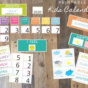 Printable Daily Children's Calendar, Instant Download - Etsy