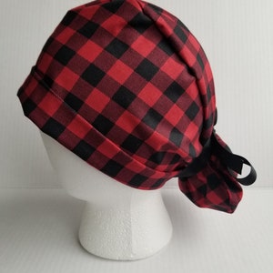 Red Buffalo Check Ponytail Hat