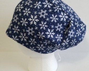 Navy Snowflakes Euro Bouffant