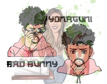 Bad Bunny Yonaguni Layered SVG File, Bad Bunny Yonaguni Song , Bad Bunny Yonaguni Desigs, Bad Bunny Yonaguni Anime