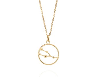 Gold Taurus Astrology Necklace