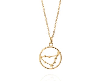 Gold Capricorn Astrology Necklace