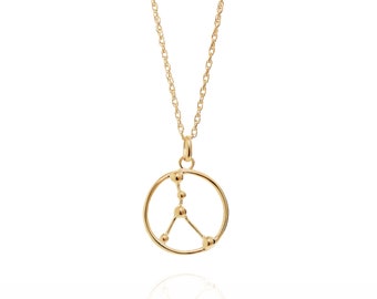 Gold Cancer Astrology Necklace