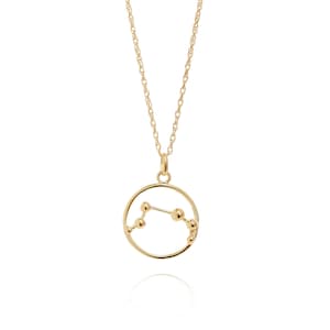 Gold Aries Astrology Necklace