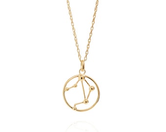 Gold Libra Astrology Necklace