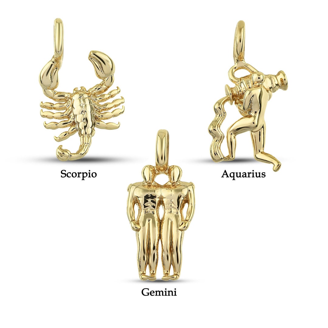 Zodiac Sign Charms Gold Plated Astrology Charms, Horoscope Charms