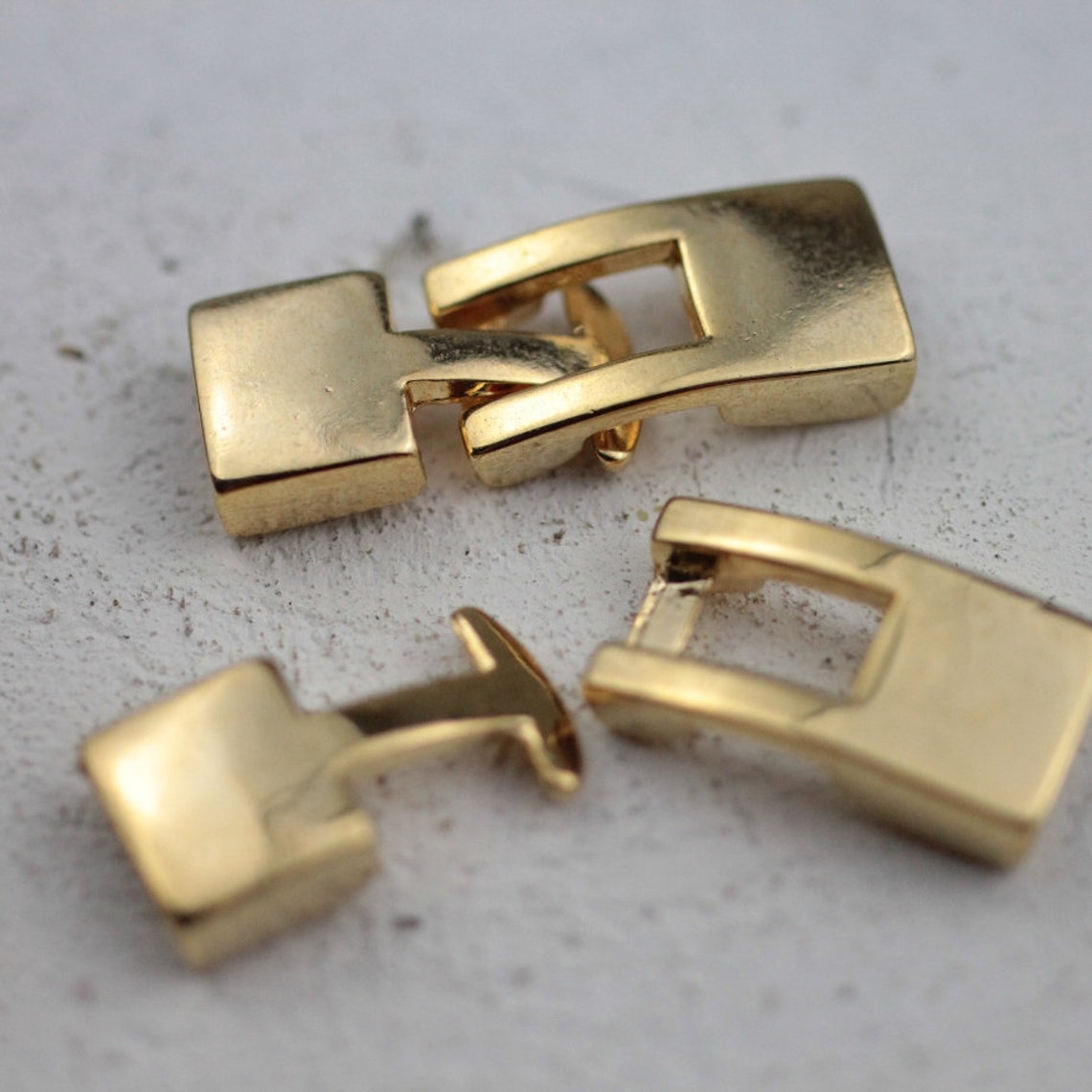 5 Pcs Bracelet Clasps Interlocking Clasps 24k Gold Plated Etsy