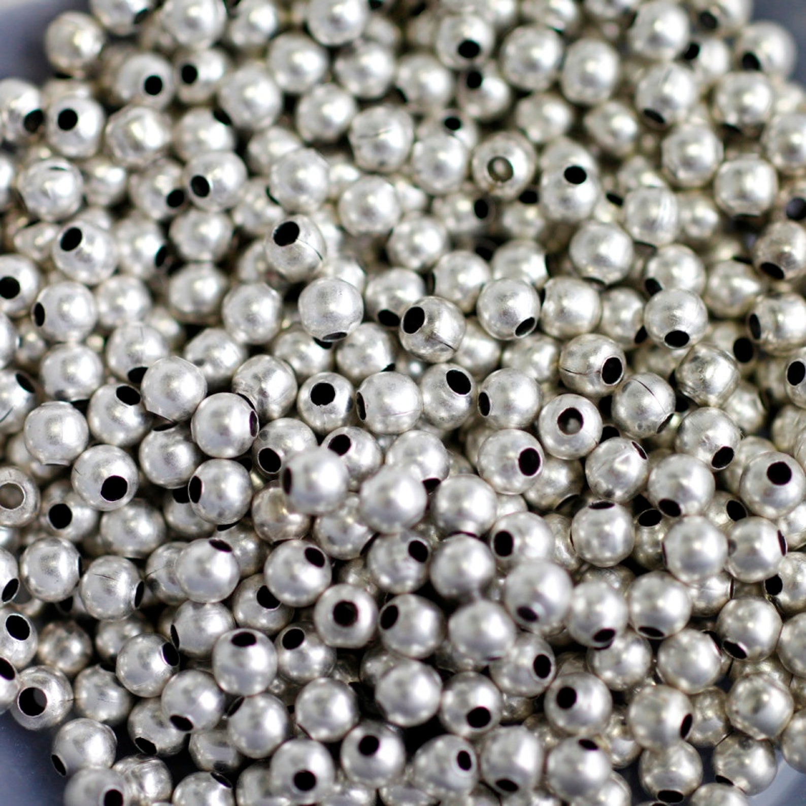Bulk 500 Round Silver Beads 4 mm Round Circle Metal Beads Etsy